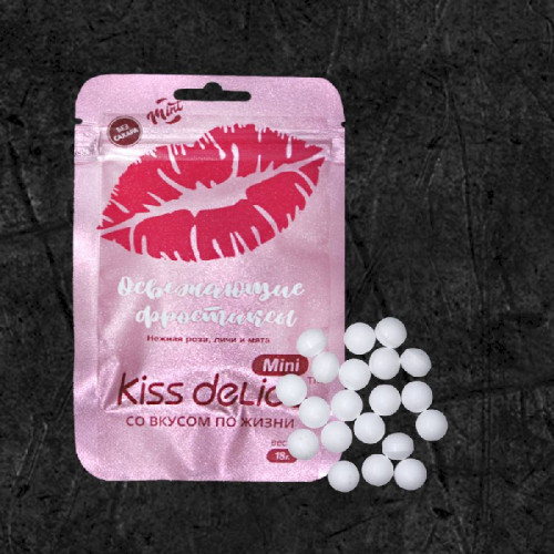 Леденцы Kiss Delice Mini - Роза, личи и мята